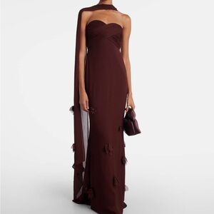 Self-Portrait Scarf-Detail Jersey Gown